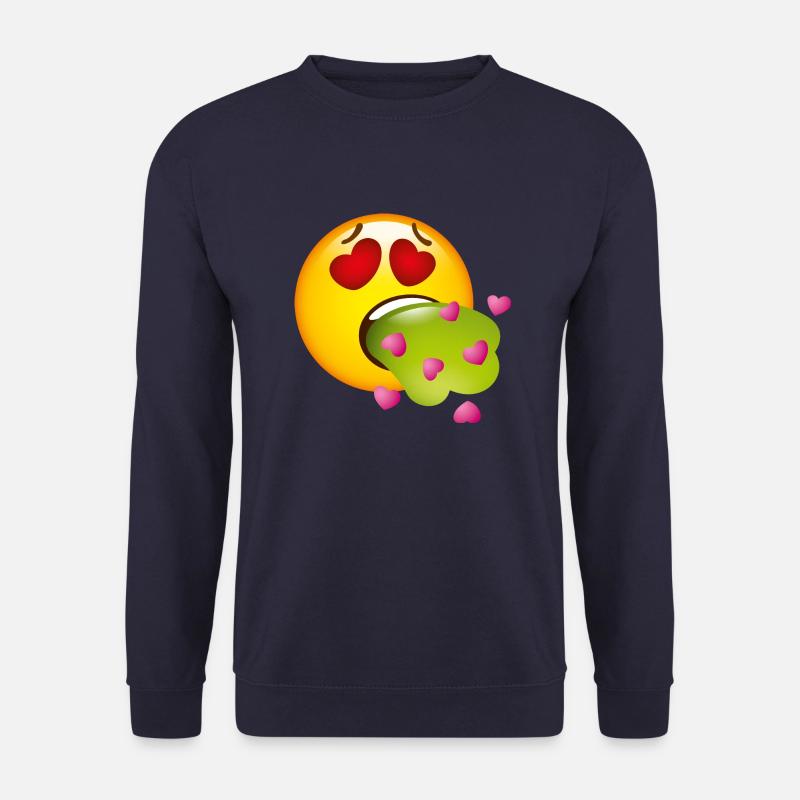 Smiley Glossy Barf Love - Unisex Pullover - Navy