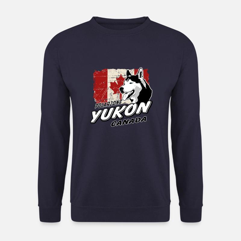 Yukon - Husky - Canada Vintage Flag - Unisex Pullover - Navy