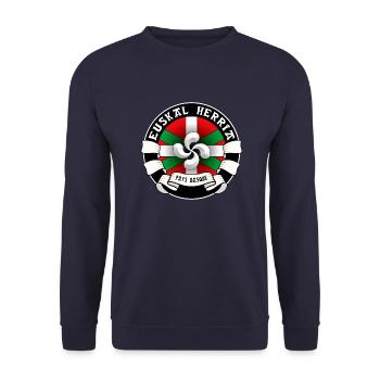 Pays Basque - Euskal Herria - Sweat-shirt Unisexe - marine - Devant - Alina (178cm) & Michal (187cm)