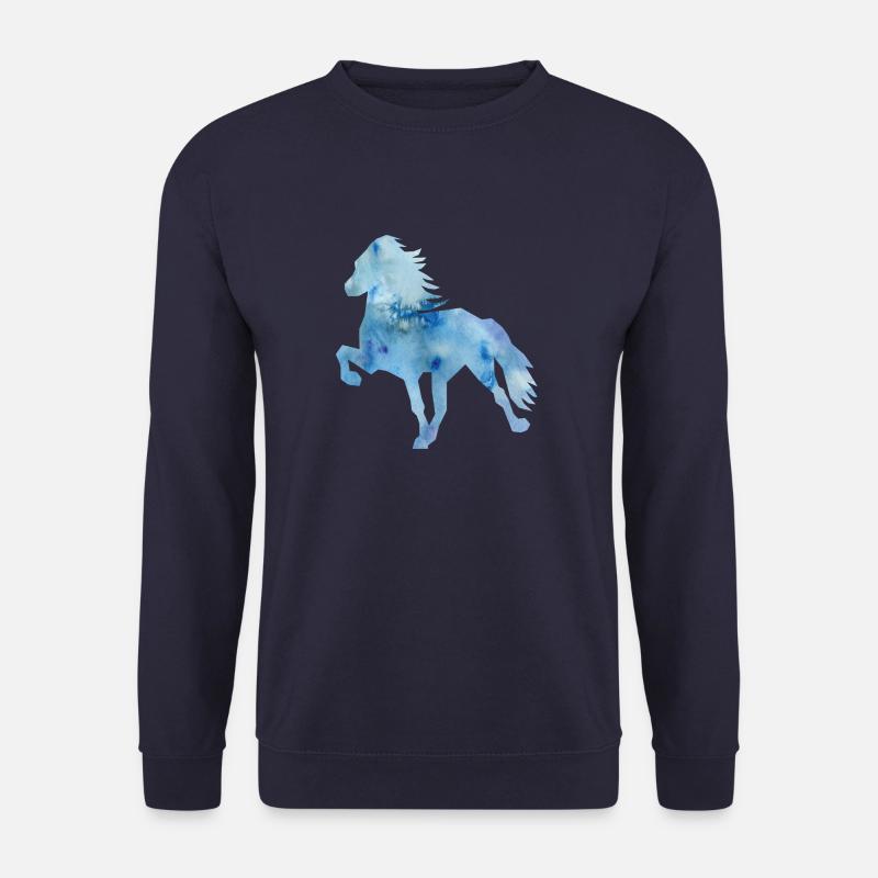 Islandpferd Watercolor blue - Unisex Pullover - Navy