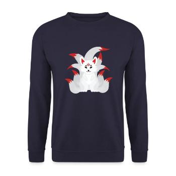 Kitsune - Unisex Pullover - Navy - Vorne - Alina (178cm) & Michal (187cm)