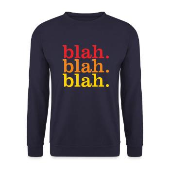 bla bla bla bla - Unisex Pullover - Navy - Vorne - Alina (178cm) & Michal (187cm)