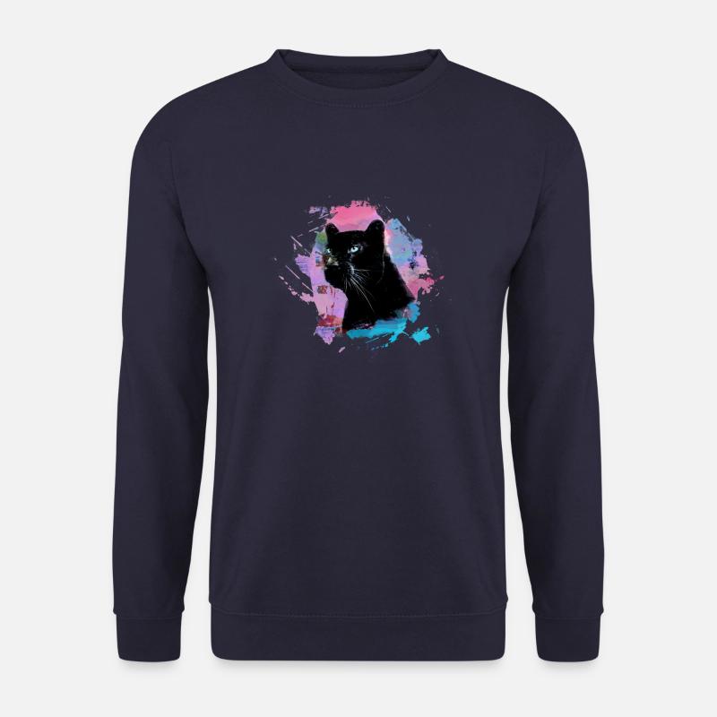 panther,gepard,leopard,schwarz,bunt,graffiti - Unisex Pullover - Navy