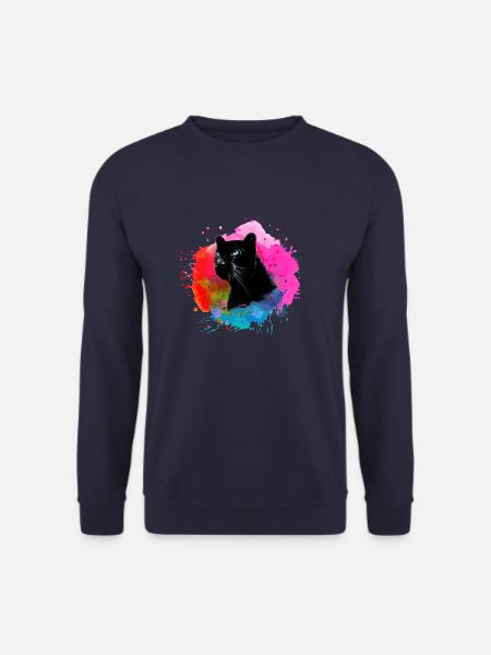 panther,gepard,leopard,schwarz,bunt,graffiti - Unisex Pullover - Navy
