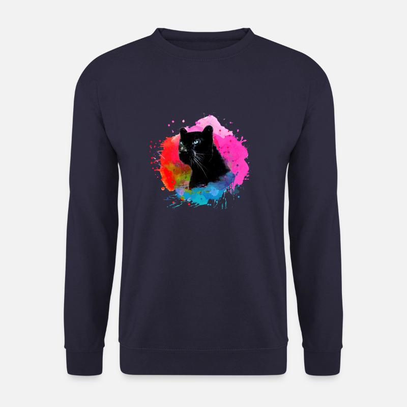 panther,gepard,leopard,schwarz,bunt,graffiti - Unisex Pullover - Navy