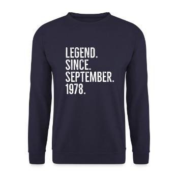 Légende depuis septembre 1978 - Sweat-shirt Unisexe - marine - Devant - Alina (178cm) & Michal (187cm)