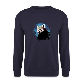 Panda roux, graffiti, peinture, ours panda, bleu, marron - Sweat-shirt Unisexe - marine - Devant - Alina (178cm) & Michal (187cm)