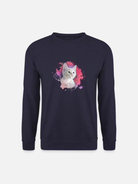 kitten,cat,kitten,graffiti,painting,pink - Unisex Sweatshirt - navy