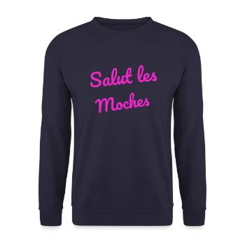 salut moches femme humour phrases drôles - Sweat-shirt Unisexe - marine - Devant - Alina (178cm) & Michal (187cm)