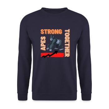 Ape's Strong Together - Unisex Pullover - Navy - Vorne - Alina (178cm) & Michal (187cm)