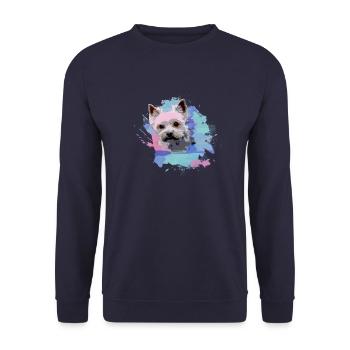 yorkshire terrier, hund, graffiti,terrier, bunt - Unisex Pullover - Navy - Vorne - Alina (178cm) & Michal (187cm)