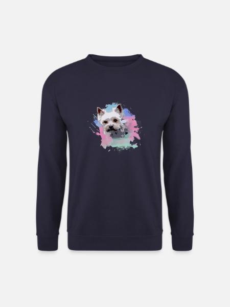 yorkshire terrier, hund, graffiti,terrier, bunt - Unisex Pullover - Navy