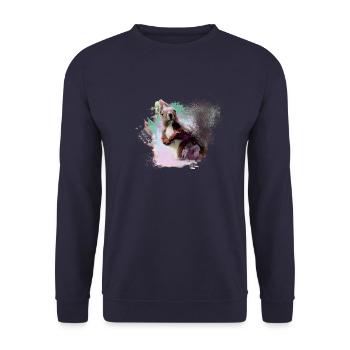 Squirrels, colorful, painting, graffiti, squirrels, - Unisex Sweatshirt - navy - Front - Alina (178cm) & Michal (187cm)