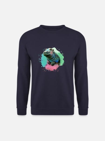 nilpferd,hippo,graffiti,malerei,nilpferd baby,baby - Unisex Pullover - Navy
