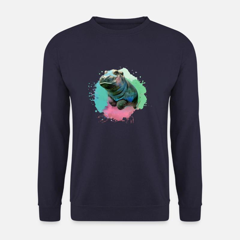 hippo,hippo,graffiti,painting,hippo baby,baby - Unisex Sweatshirt - navy