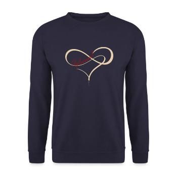 infinitely red - Unisex Sweatshirt - navy - Front - Alina (178cm) & Michal (187cm)