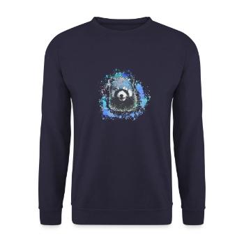 Panda roux, graffiti, peinture, ours panda, ours, bleu - Sweat-shirt Unisexe - marine - Devant - Alina (178cm) & Michal (187cm)