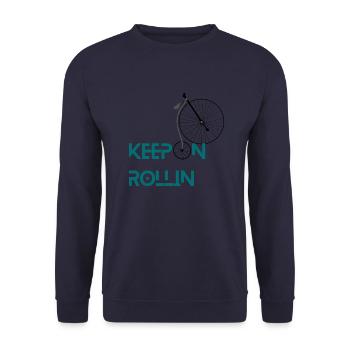 Keep On Rollin - Unisex Pullover - Navy - Vorne - Alina (178cm) & Michal (187cm)