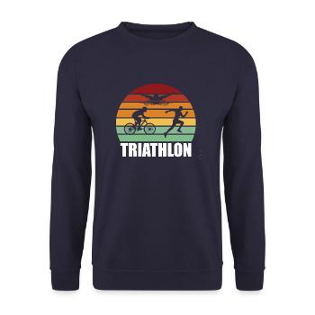 Natation Vélo Course à pied - Sweat-shirt Unisexe - marine - Devant - Alina (178cm) & Michal (187cm)