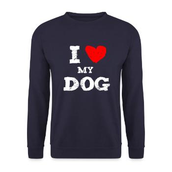 I love my dog funny gift dog mom dog dad - Sweat-shirt Unisexe - marine - Devant - Alina (178cm) & Michal (187cm)