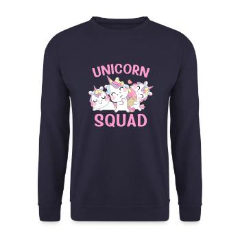 Einhörner Unicorn Squad - Unisex Pullover - Navy - Vorne - Alina (178cm) & Michal (187cm)