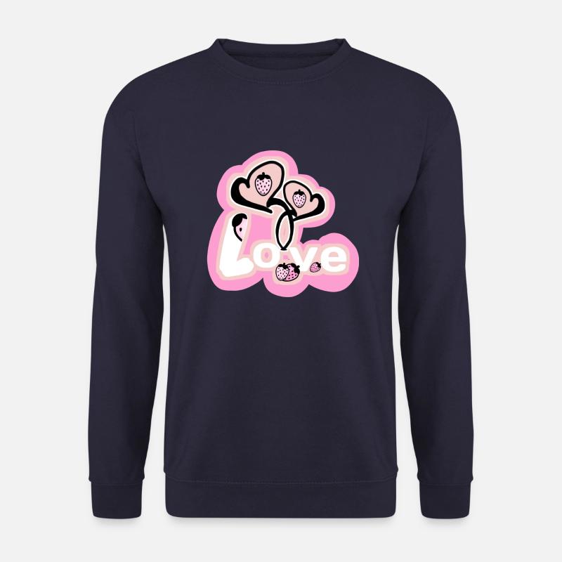 Liebe - Erdbeeren - Unisex Pullover - Navy