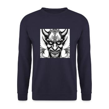 Visage du diable - Sweat-shirt Unisexe - marine - Devant - Alina (178cm) & Michal (187cm)