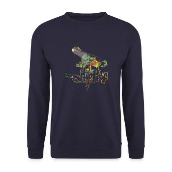 Hip Hop Musik Blues Pop Rock Tanz Breakdance - Unisex Pullover - Navy - Vorne - Alina (178cm) & Michal (187cm)