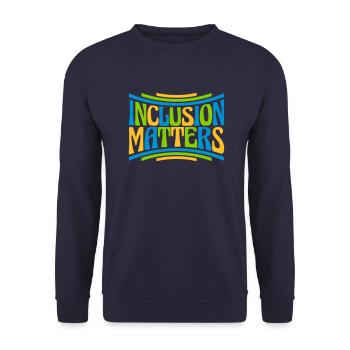 L’inclusion compte Citation du logo - Sweat-shirt Unisexe - marine - Devant - Alina (178cm) & Michal (187cm)