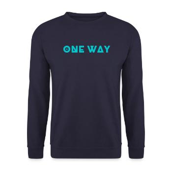 One Way - Unisex Pullover - Navy - Vorne - Alina (178cm) & Michal (187cm)