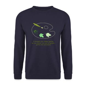 Feuilles vertes - Sweat-shirt Unisexe - marine - Devant - Alina (178cm) & Michal (187cm)