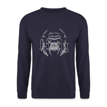 king monkey - Unisex Sweatshirt - navy - Front - Alina (178cm) & Michal (187cm)