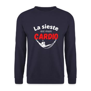 La sieste est mon cardio ! Sport hamac - Sweat-shirt Unisexe - marine - Devant - Alina (178cm) & Michal (187cm)