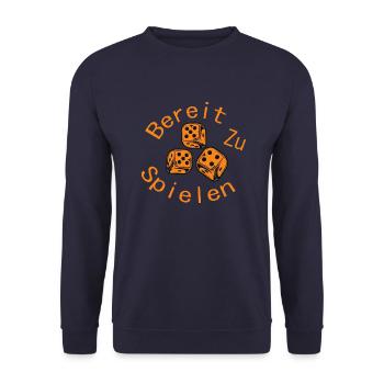 boardgame chess backgammon game night - Unisex Pullover - Navy - Vorne - Alina (178cm) & Michal (187cm)