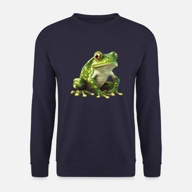 Grüner Frosch - Natürliches Design - Unisex Pullover - Navy