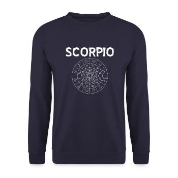 Scorpio Zodiac Vitange Skorpion Tierkreis - Unisex Pullover - Navy - Vorne - Alina (178cm) & Michal (187cm)