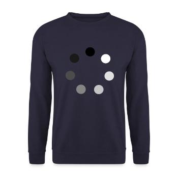 Ronde de sphères du blanc au noir - Sweat-shirt Unisexe - marine - Devant - Alina (178cm) & Michal (187cm)