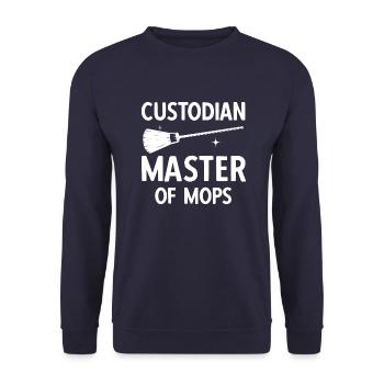 Hausmeister Custodian Vintage Facility Manager - Unisex Pullover - Navy - Vorne - Alina (178cm) & Michal (187cm)