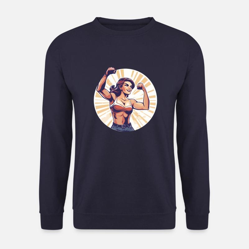 Frauenpower-Symbol-Vektor-Logo - Unisex Pullover - Navy
