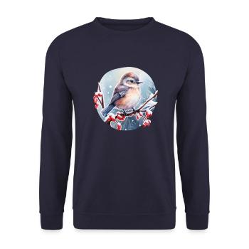 Braunkehlchen - Unisex Pullover - Navy - Vorne - Alina (178cm) & Michal (187cm)