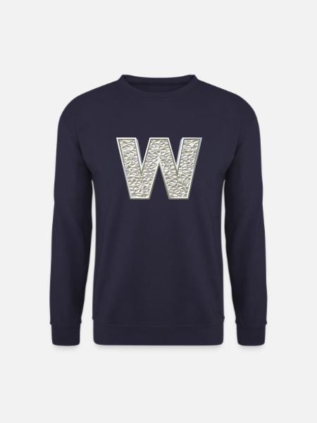 W, letter, initial, monogram, - Unisex Sweatshirt - navy