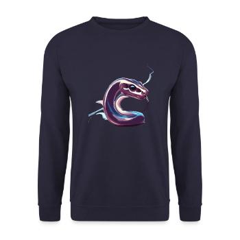 Chrom Schlange Part. 2 - Unisex Pullover - Navy - Vorne - Alina (178cm) & Michal (187cm)