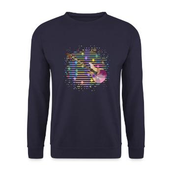 Gitarre - Unisex Pullover - Navy - Vorne - Alina (178cm) & Michal (187cm)
