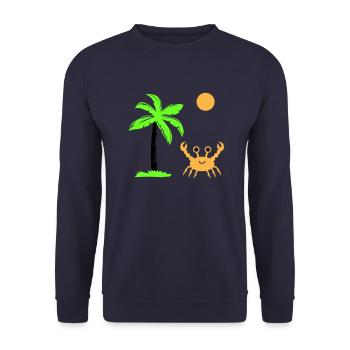 krabbe sonne palme - Unisex Pullover - Navy - Vorne - Alina (178cm) & Michal (187cm)