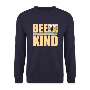 Be Kind Cute Honey Kindness Bee Love Inspirational - Unisex Sweatshirt - navy - Front - Alina (178cm) & Michal (187cm)