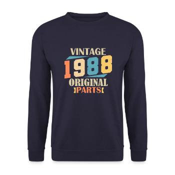 Mois 1988. Cadeau d'anniversaire 1988. 36 ans Birt - Sweat-shirt Unisexe - marine - Devant - Alina (178cm) & Michal (187cm)
