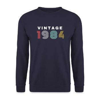 Vintage 1984 40th Birthday Gift - Unisex Sweatshirt - navy - Front - Alina (178cm) & Michal (187cm)