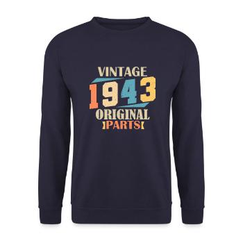 Mois 1943. Cadeau d'anniversaire 1943. 81 ans Birt - Sweat-shirt Unisexe - marine - Devant - Alina (178cm) & Michal (187cm)