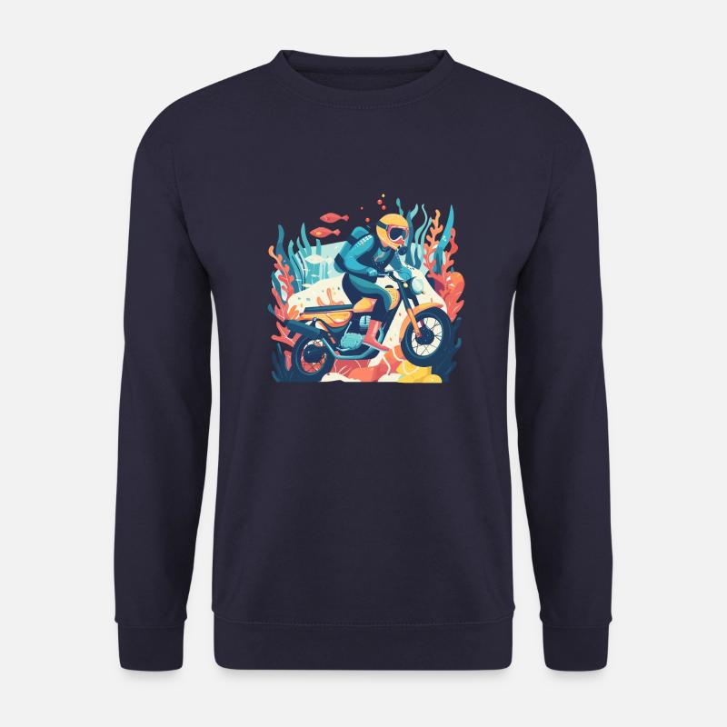 Taucher auf dem Motorrad 1 - Unisex Pullover - Navy