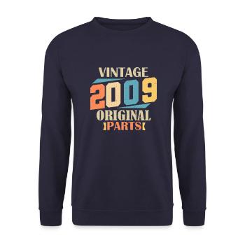 Monat 2009. 2009 Geburtstagsgeschenk. 15 Jahre Birt - Unisex Pullover - Navy - Vorne - Alina (178cm) & Michal (187cm)